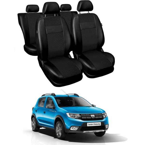 Huse Scaune din piele si material textil Dacia Sandero Stepway 2016-2019