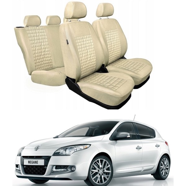 Huse Scaune Bej Renault Megane 2008-2014 Bancheta Fractionata