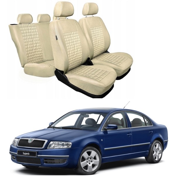 Huse Scaune Bej Skoda Superb 2001-2008 dedicate