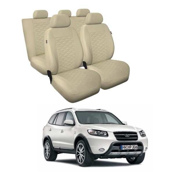 Huse Scaune Bej  Hyundai Sante Fe 2007-2012 dedicate