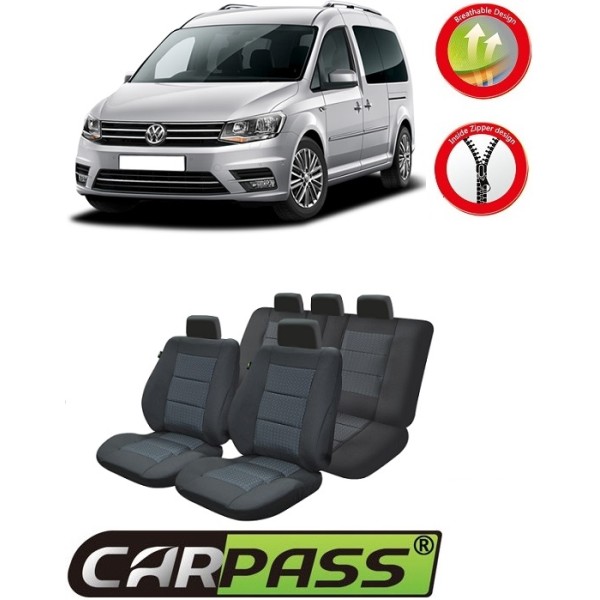 Huse Scaune Dedicate Vw Caddy 2011-2016 Premium 5 Locuri