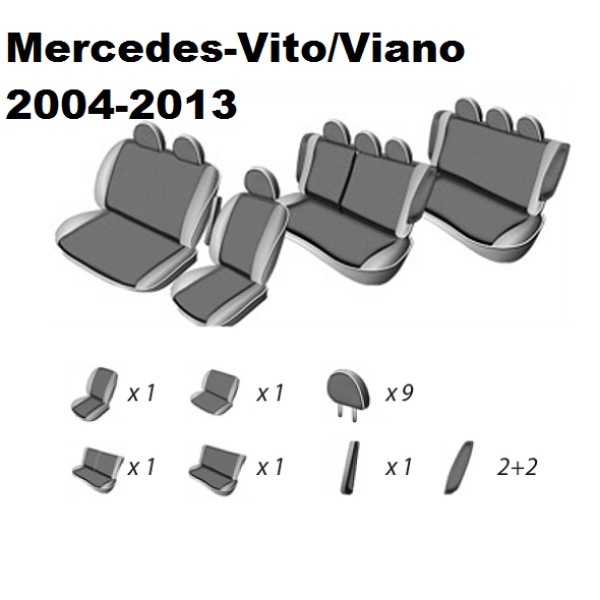 Huse Scaune Dedicate Mercedes Viano/Vito 9 Locuri (8+1)  2004-2013 Premium
