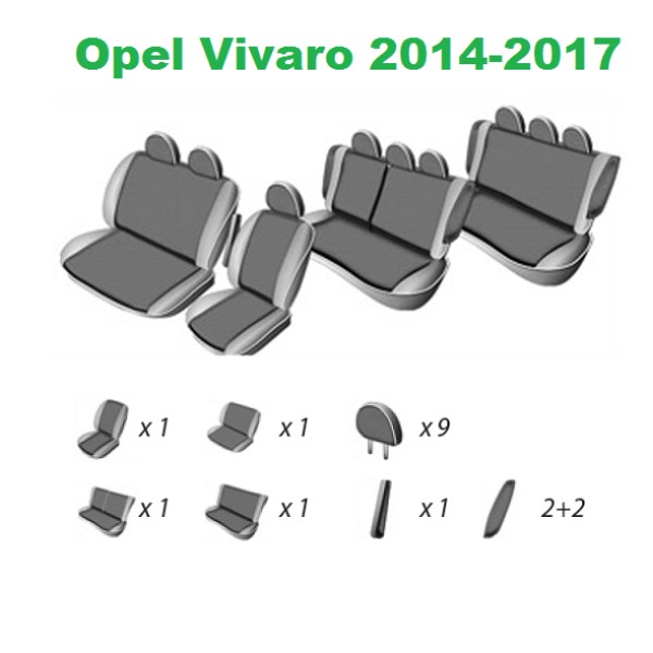 Huse Scaune Dedicate Opel Vivaro 8+1 Locuri  2014-2017 Premium