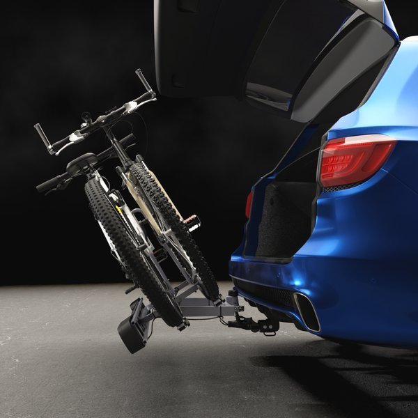 Suport 2 Biciclete prindere pe carligul de remorcare cu functia de pliere si basculare Tytan Plus Compact