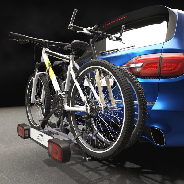 Suport 2 Biciclete prindere pe carligul de remorcare cu functia de pliere si basculare Tytan Plus Compact