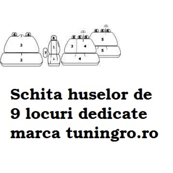 Huse Scaune 9 locuri Toyota Proace 2015-2022 din bumbac 8+1 locuri
