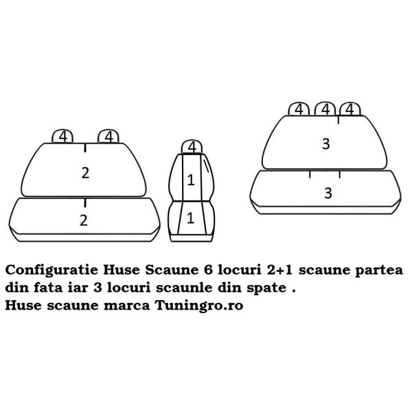 Huse Scaune 6 locuri Renault Trafic Kombi din bumbac 2001-2022 Huse Scaune 6 locuri Renault Trafic Kombi din bumbac 2001-2022