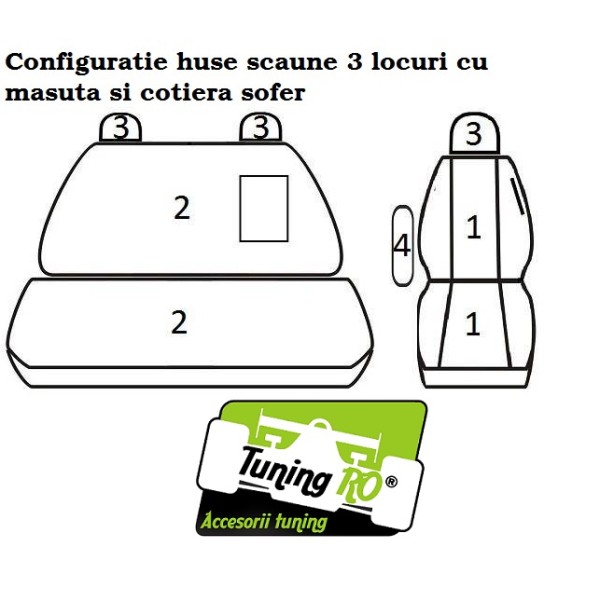 Huse Scaune Ford Transit 2013-2022 cu 3 locuri cu masuta si cotiera Huse Scaune Ford Transit 2013-2022 cu 3 locuri cu masuta si cotiera