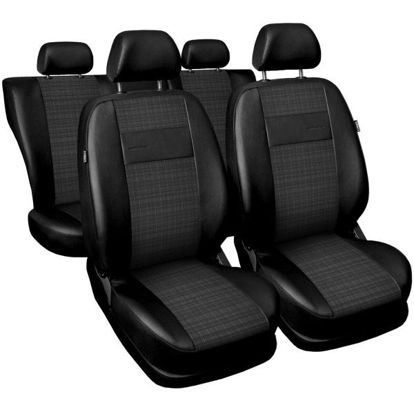 Huse Scaune Dedicate Dacia Sandero 2021 Stepway PIELE SI MATERIAL TEXTIL Premium Bancheta Fractionata