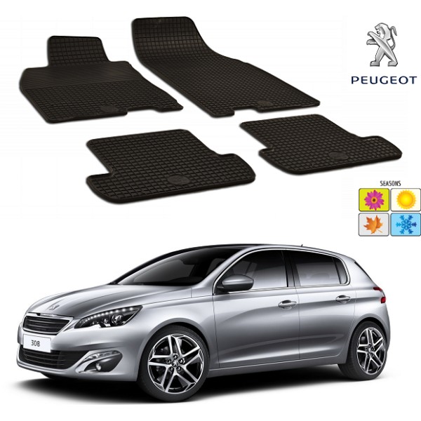 Set covorase auto Hitech din cauciuc Peugeot 308 2013-2016