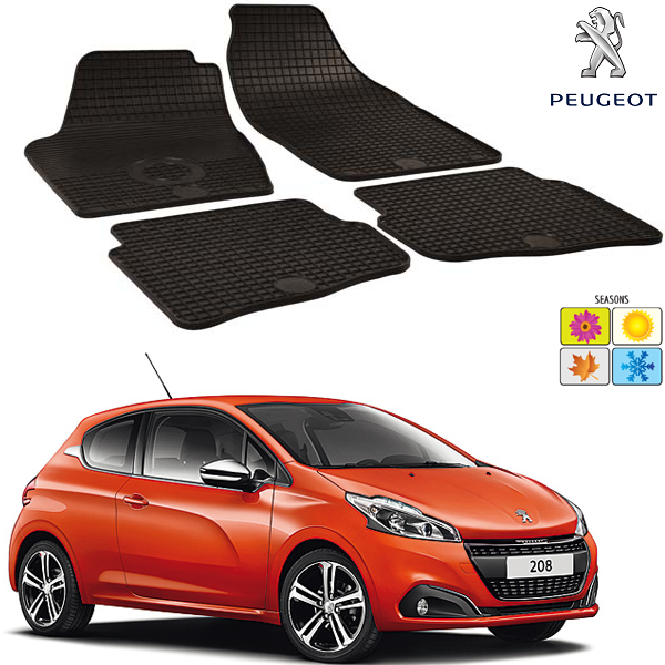 Set covorase auto Hitech din cauciuc Peugeot 208 2012-2016