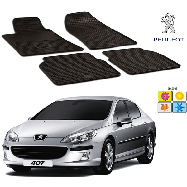 Set covorase auto Hitech din cauciuc Peugeot 407 2004-2010