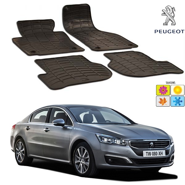 Set covorase auto Hitech din cauciuc  Peugeot 508 2011-2016