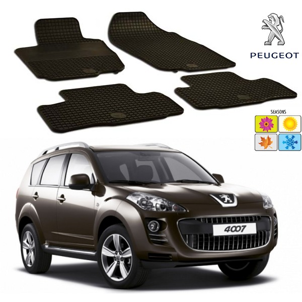 Set covorase auto Hitech din cauciuc Peugeot 4007 2007-2012