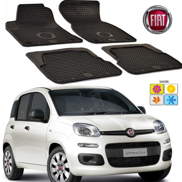 Set covorase auto Hitech din cauciuc Fiat Panda/Panda 4x4 2009-2016