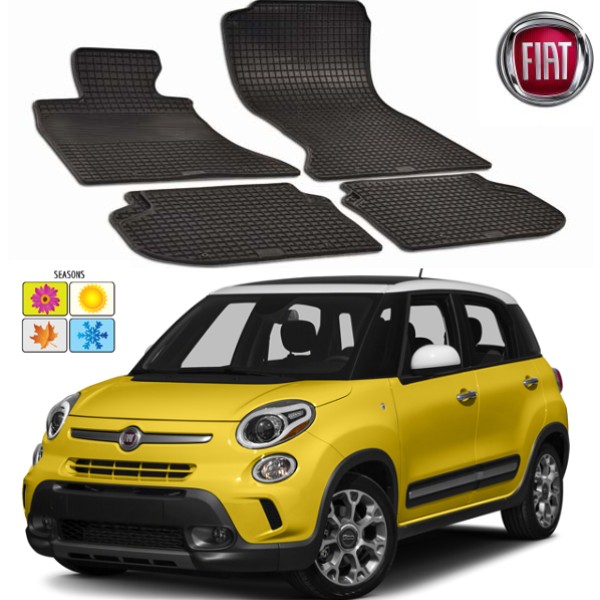 Set covorase auto Hitech din cauciuc Fiat 500L/Trekking/Living 2012-2016