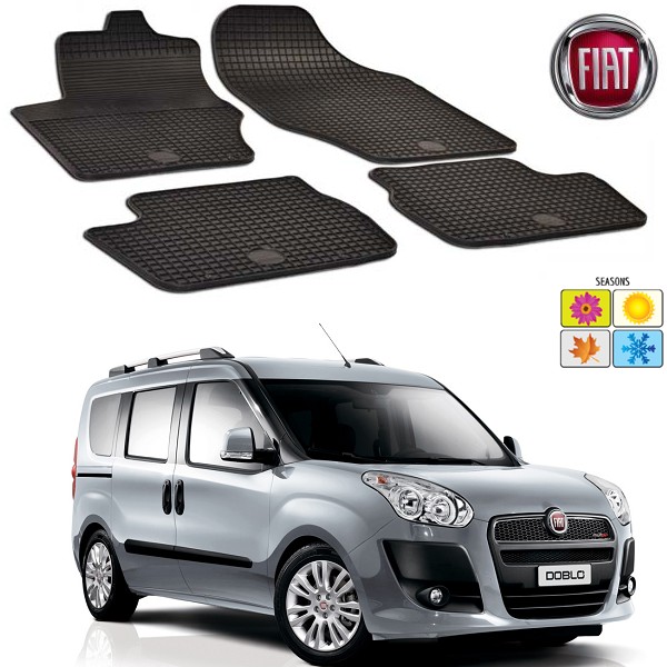 Set covorase auto Hitech din cauciuc Fiat Doblo 2009-2016 5 Locuri