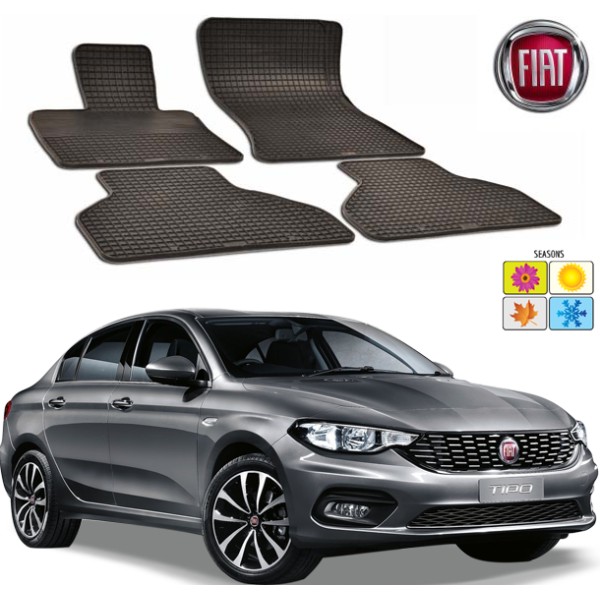 Set covorase auto Hitech din cauciuc Fiat Tipo 2015-2016