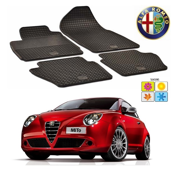 Set covorase auto Hitech din cauciuc Alfa Romeo Mito 2008-2016