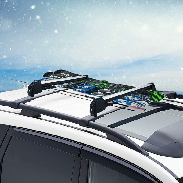 Suport Ski 5 perechi Schiuri si Snowboard din aluminiu cu sistem antifurt Suport Ski 5 perechi Schiuri si Snowboard din aluminiu cu sistem antifurt