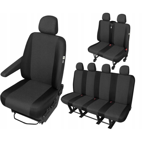Huse Scaune Peugeot Boxer 7 locuri cabina dubla doka 2006-2020, dedicate din bumbac premium