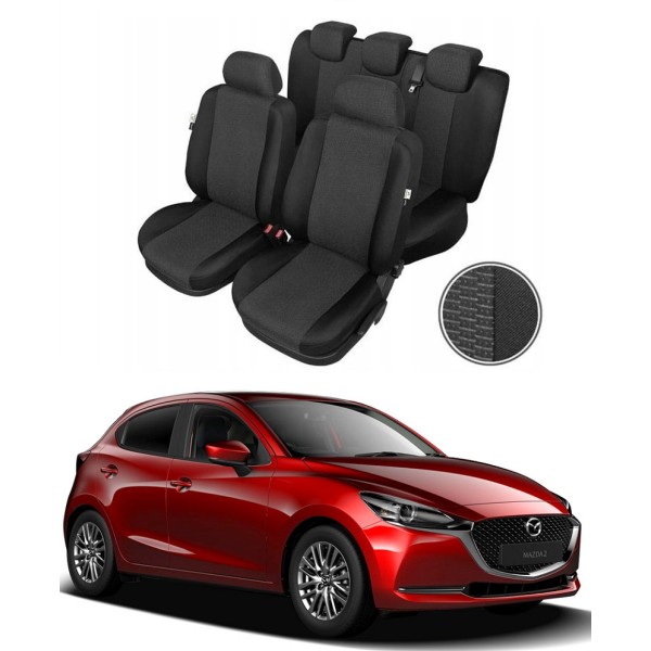 Huse Scaune Mazda 2 2014-2020 Premium Bancheta Fractionata din bumbac