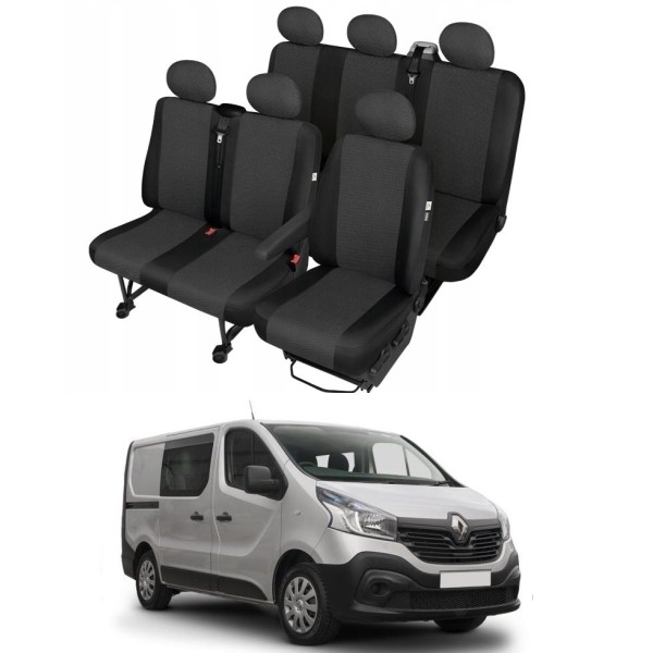Huse Scaune 6 locuri Renault Trafic 2015-2020 cabina dubla 5+1 locuri