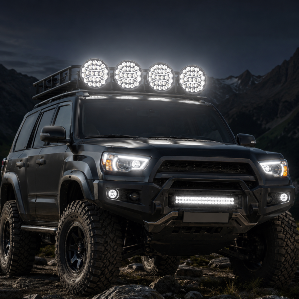 Proiector rotund LED Auto 23cm (9inch) 24 LEDURI 12-24V, pentru SUV, Off-Road, Camion, ATV și UTV