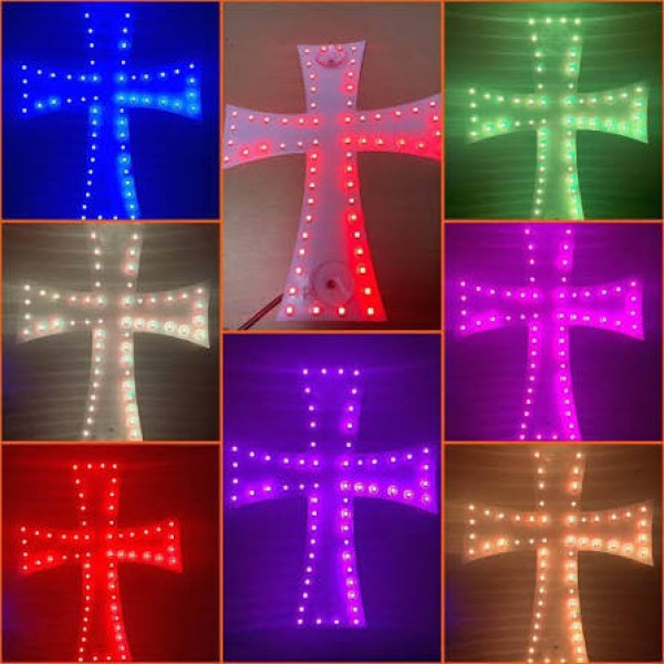 Cruce LED RGB 7 culori 12-24V pentru camion duba masina mica dimensiune 23х25см