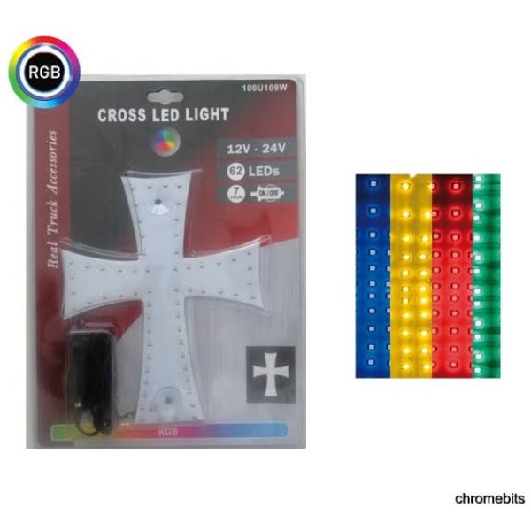 Cruce LED RGB 7 culori 12-24V pentru camion duba masina mica dimensiune 23х25см