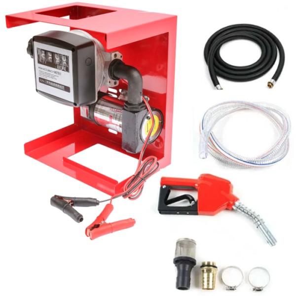 Pompa transfer diesel  12V 40L/min cu contor, furtun aspiratie 1.5m, furtun transfer 4m, pompa de ulei pentru încălzire, pompă de ulei autoamorsantă 300 W