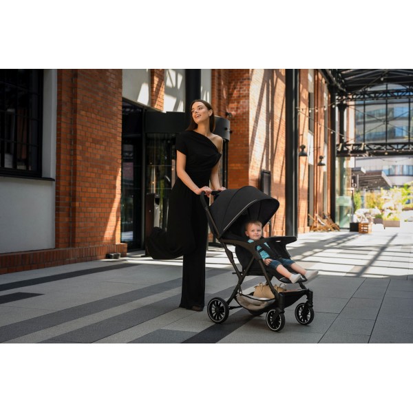 Carucior copii Little Rider Siena Culoare Negru pliabil, ușor, compact Certificare Siguranta