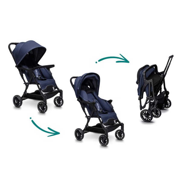 Carucior copii Little Rider Siena Culoare Albastru pliabil, ușor, compact Certificare Siguranta
