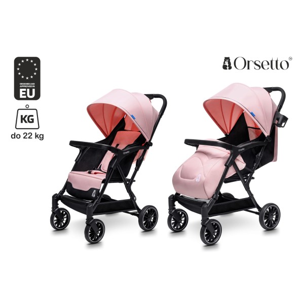 Carucior copii Little Rider Siena Culoare Roz pliabil, ușor, compact Certificare Siguranta