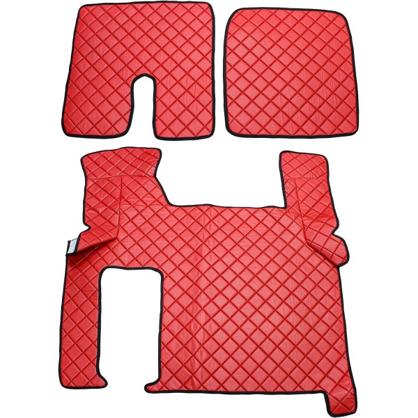 Pachet Interior Huse Scaune si covorase piele SCANIA R  piele romb Rosu