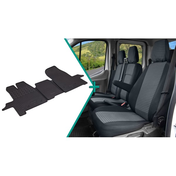 Huse Scaune si Covorase 3 locuri RENAULT TRAFIC 2014-2024 pachet interior complet calitate premium