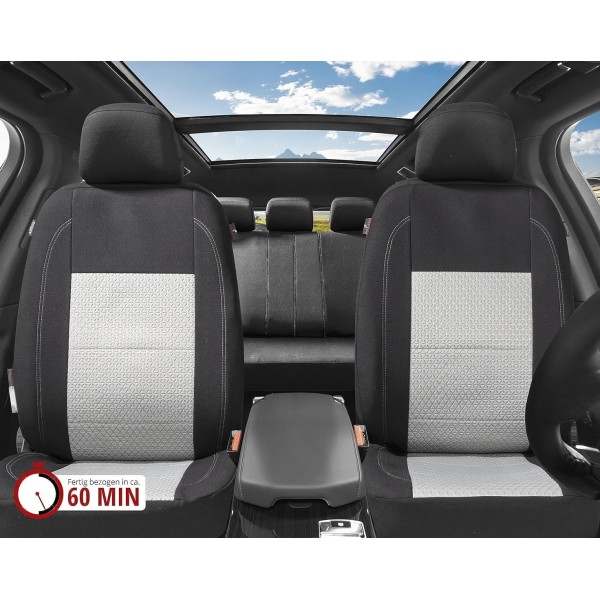 Huse Scaune SEAT ALHAMBRA I 1996-2010 bancheta fractionata si buzunare depozitare scaune fata Certificare Airbag Culoare Negru+Gri Deschis