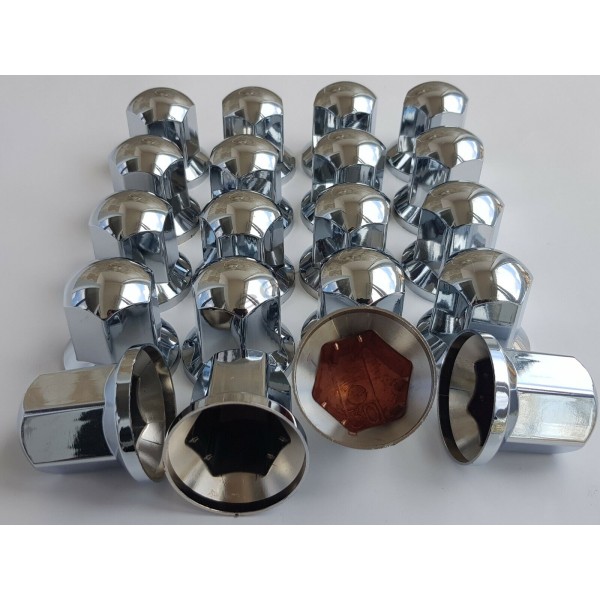 Set 20 Capace Prezoane Cromate 32mm Nichelate Jante si Roti DAF XF106