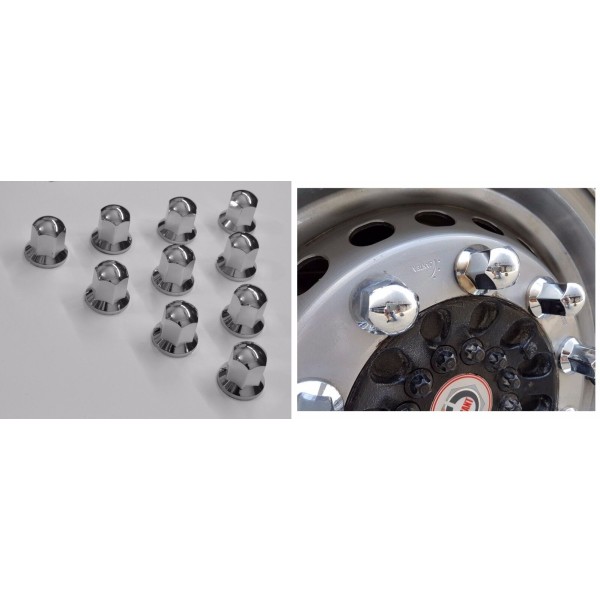 Set 20 Capace Prezoane Cromate 32mm Nichelate Jante si Roti FORD F-MAX