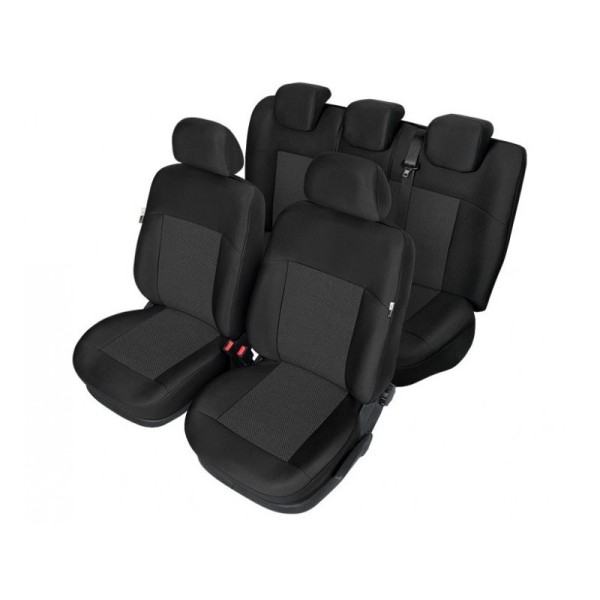 Huse Scaune AUDI A4 B6 2000-2006 cu decupaje pentru centura siguranta bancheta fractionata Certificare Airbag  Negru+Gri Deschis