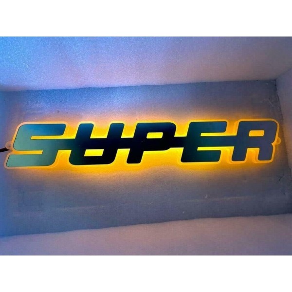 Emblema Super luminata led Galben Grila Scania R Super Galben 40x7cm 24V