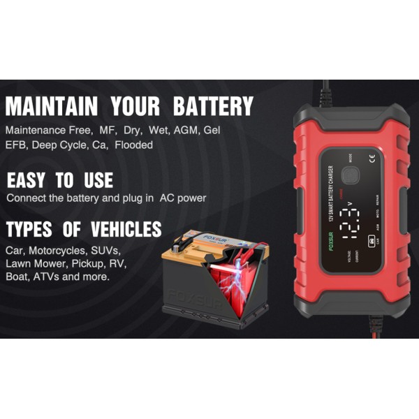 Redresor Incarcator Baterii  Moto Barci ATV-URI Tractoare Agricole 12v 150ah cu functii intretinere baterii Moto Gel AGM