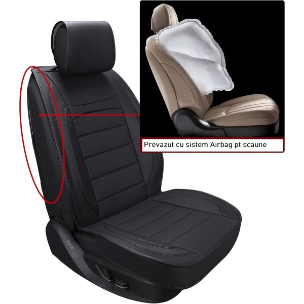 Huse Scaune Piele Lux Land Rover Discovery Sport 2014-2024  culoare negru