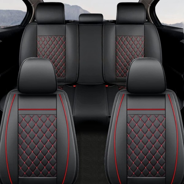 Huse Scaune Piele Romb Rosu Negru BMW i3 2013-2024