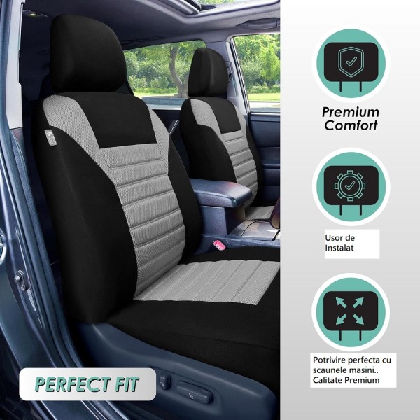 Huse Scaune SUZUKI BALENO II 2015-2025 Bancheta Fractionata Culoare  negru gri antracit