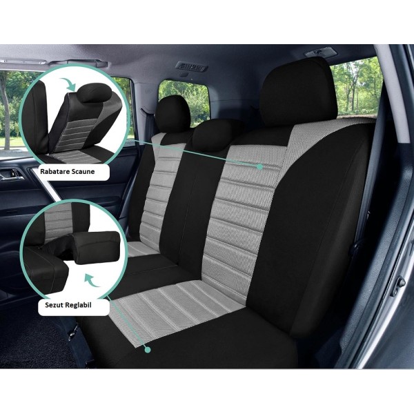 Huse Scaune SUZUKI BALENO II 2015-2025 Bancheta Fractionata Culoare  negru gri antracit