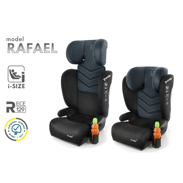 Scaun Auto Copii 100–150 cm (3.5–12 ani) Culore Negru Albastru Reglabil 13 Poziții 2 cm Spuma comfort Plus, Înălțător Inclus Certificare i-Size R129
