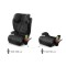 Scaun Auto Copii Piele Romb culoare Negru ISOFIX i-Size R129 100–150 cm  Premium, Reglabil, Înălțător Inclus si suport sticle
