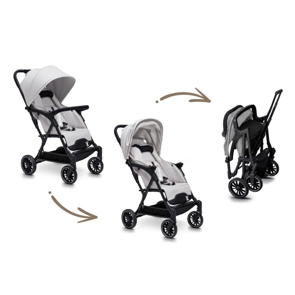 Carucior copii Little Rider Siena Culoare Gri, pliabil, compact, transport ușor Certificat de siguranta