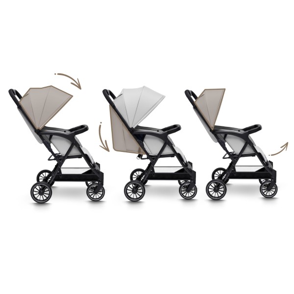 Carucior copii Little Rider Siena Culoare Gri, pliabil, compact, transport ușor Certificat de siguranta